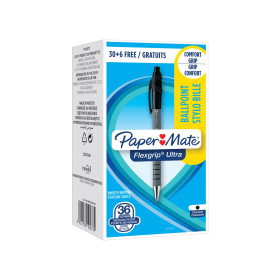 PaperMate FlexGrip Ultra Retractable Ballpoint Pen 0.4mm Line Black 36 Pack 443582 F