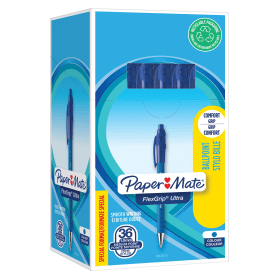 PaperMate FlexGrip Ultra Retractable Ballpoint Pen 0.4mm Line Blue 36 Pack 443581 F