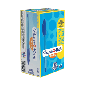 PaperMate InkJoy 100 Ballpoint Pen 0.4mm Line Blue 50 Pack 364507 F