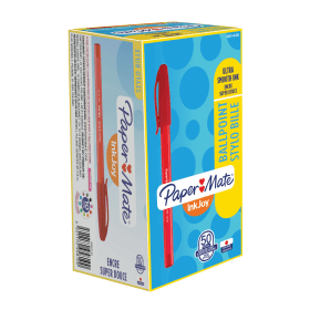 PaperMate InkJoy Ballpoint Pen 0.4mm Line Red 50 Pack 364508 F