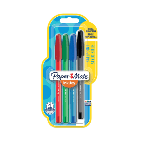 PaperMate Inkjoy Capped Ballpoint Pens 0.7mm Line Assorted 4 Pack 612988 F