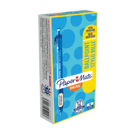 PaperMate Inkjoy Retractable Ballpoint Pen 0.7mm Line Blue 12 Pack 390199 F