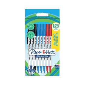 PaperMate Kilometrico Ballpoint Pen 0.4mm Line Assorted 8 Pack 812248 F