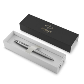 Parker Jotter Ballpoint Pen Steel with Chrome Trim 0.5mm Line Blue Gift Box 573318 F
