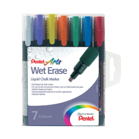 Pentel Chalk Marker Chisel Tip Assorted 7 Pack 118520 F