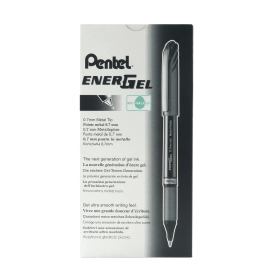Pentel EnerGel Rollerball Pen 0.35mm Line Black 12 Pack 126995 F