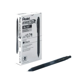 Pentel EnerGel X Retractable Gel Pen 0.35mm Line Black 12 Pack 104272 F