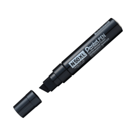 Pentel N50XL Marker Chisel Tip Black 6 Pack 112885 F