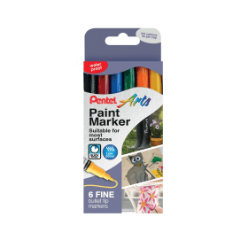 Pentel Paint Marker Fine Bullet Tip Assorted 6 Pack YMSP10 6 M 893507 F