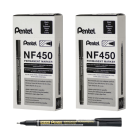 Pentel Permanent Marker Extra Fine Black 24 Pack 2 For 1