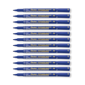 Pentel Permanent Marker Fine Tip Blue 12 Pack PE06370 F