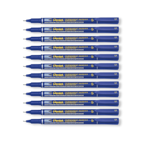 Pentel Permanent Marker Super Fine Tip Blue 12 Pack PE06366 F