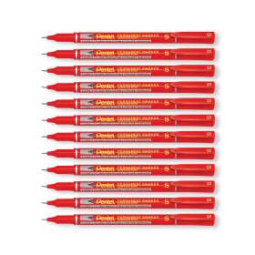 Pentel Permanent Marker Super Fine Tip Red 12 Pack PE06365 F