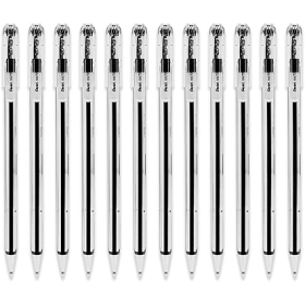 Pentel Superb Ballpoint Pen 0.25mm Line Black 12 Pack 102612 F