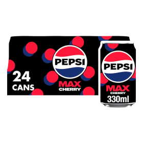 Pepsi Max Cherry Fizzy Drink 330ml 24 Pack 483655 F