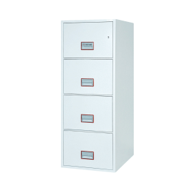 Phoenix FS2274K Vertical Fire File 4 Drawer Key Lock White 525978 F