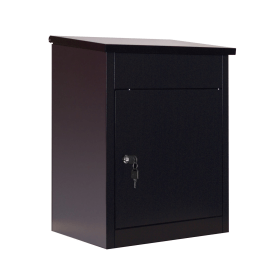 Phoenix Top Loading Parcel Box with Key Lock Black 810003 F