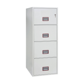 Phoenix World Class 4 Drawer Vertical Fire Rated Filing Cabinet Key Lock 133027 F
