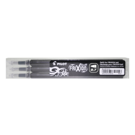 Pilot FriXion 0.7mm Rollerball Pen Refill Black 3 Pack 150246 F