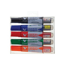 Pilot V Board Master Bullet Tip Markers Medium 2.3mm Line Assorted 5 Pack 602300 F