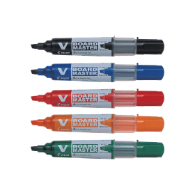 Pilot V Board Master Chisel Tip Markers Medium 2.2 5.2mm Line Assorted 10 Pack 795852 F