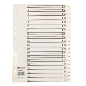 Plastoreg White Index Dividers 1 20 00ST4511 599742 F
