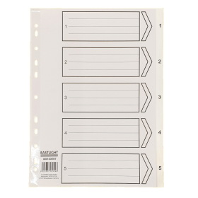 Plastoreg White Index Dividers 1 5 00ST4507 612507 F