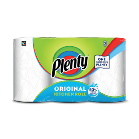 Plenty Original Kitchen Towel 95 Sheets 2 Ply White 3 Pack 918099 F