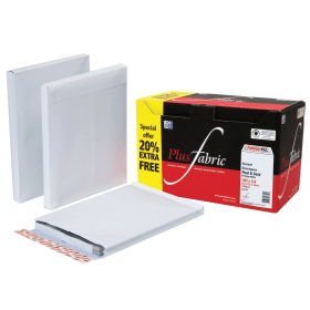 Plus Fabric 25mm Gusset Envelopes Peel and Seal 120gsm C4 White 100 Pack 101568 F