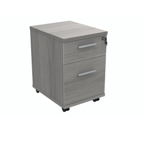 Polaris 2 Drawer Mobile Under Desk Pedestal 404mm x 500mm x 595mm Alaskan Grey Oak 831562 F