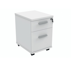 Polaris 2 Drawer Mobile Under Desk Pedestal 404mm x 500mm x 595mm Arctic White 831560 F