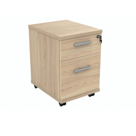 Polaris 2 Drawer Mobile Under Desk Pedestal 404mm x 500mm x 595mm Canadian Oak 831558 F