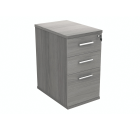 Polaris 3 Drawer Desk High Pedestal 404mm x 600mm x 730mm Alaskan Grey Oak 831551 F
