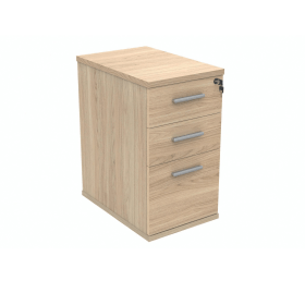 Polaris 3 Drawer Desk High Pedestal 404mm x 600mm x 730mm Canadian Oak 831549 F