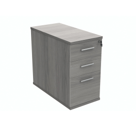 Polaris 3 Drawer Desk High Pedestal 404mm x 800mm x 730mm Alaskan Grey Oak 831555 F