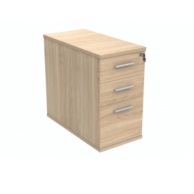 Polaris 3 Drawer Desk High Pedestal 404mm x 800mm x 730mm Canadian Oak 831553 F