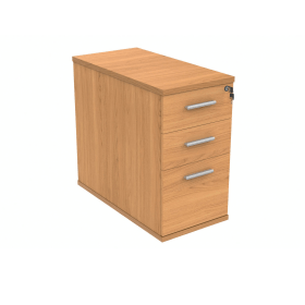 Polaris 3 Drawer Desk High Pedestal 404mm x 800mm x 730mm Norwegian Beech 831552 F