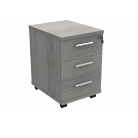 Polaris 3 Drawer Mobile Under Desk Pedestal 404mm x 500mm x 595mm Alaskan Grey Oak 831563 F