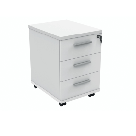 Polaris 3 Drawer Mobile Under Desk Pedestal 404mm x 500mm x 595mm Arctic White 831561 F
