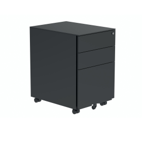 Polaris 3 Drawer Mobile Under Desk Steel Pedestal 480mm x 680mm x 580mm Black 831584 F
