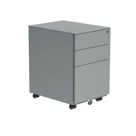 Polaris 3 Drawer Mobile Under Desk Steel Pedestal 480mm x 680mm x 580mm Silver 831582 F