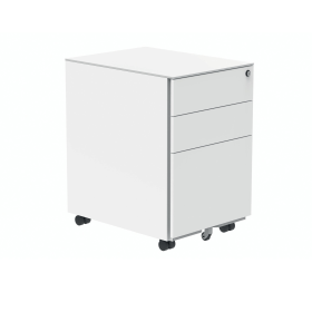 Polaris 3 Drawer Mobile Under Desk Steel Pedestal 480mm x 680mm x 580mm White 831583 F