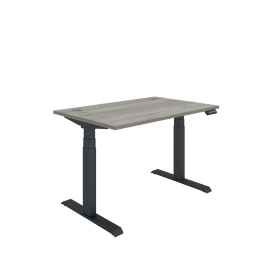 Polaris Dual Motor Sit Stand Desk 1200mm x 800mm Grey Oak Black 894213 F