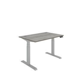 Polaris Dual Motor Sit Stand Desk 1200mm x 800mm Grey Oak Silver 894212 F