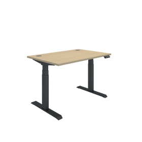 Polaris Dual Motor Sit Stand Desk 1200mm x 800mm Oak Black 894210 F