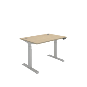 Polaris Dual Motor Sit Stand Desk 1200mm x 800mm Oak Silver 894209 F