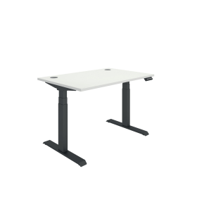 Polaris Dual Motor Sit Stand Desk 1200mm x 800mm White Black 894207 F