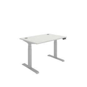Polaris Dual Motor Sit Stand Desk 1200mm x 800mm White Silver 894206 F