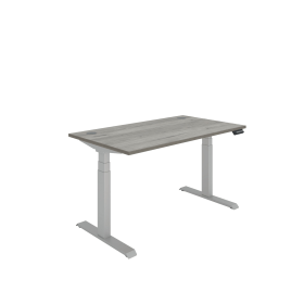 Polaris Dual Motor Sit Stand Desk 1400mm x 800mm Grey Oak Silver 896574 F