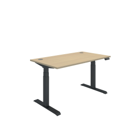 Polaris Dual Motor Sit Stand Desk 1400mm x 800mm Oak Black 894199 F